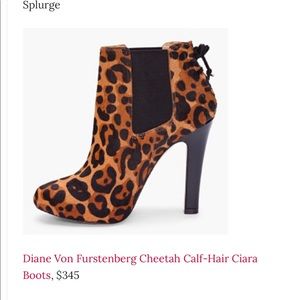 DVF cheetah booties -like new